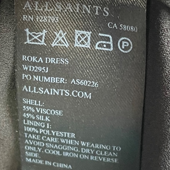 ALLSAINTS Roka Silk Blend Dress Size 4 - Picture 10 of 10